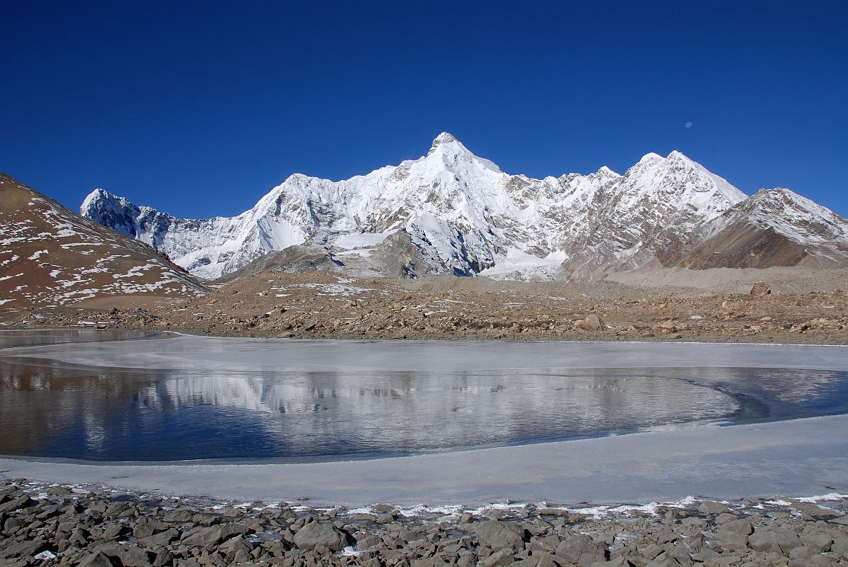 33 Nyanang Ri, Pungpa Ri, Shishapangma East Face And Phola Gangchen Early Morning On Trek To Ngora The view on the trail from Kong Tso to Ngora continues to be dominated by Nyanang Ri, Pungpa Ri, Shishapangma East Face and Phola Gangchen.